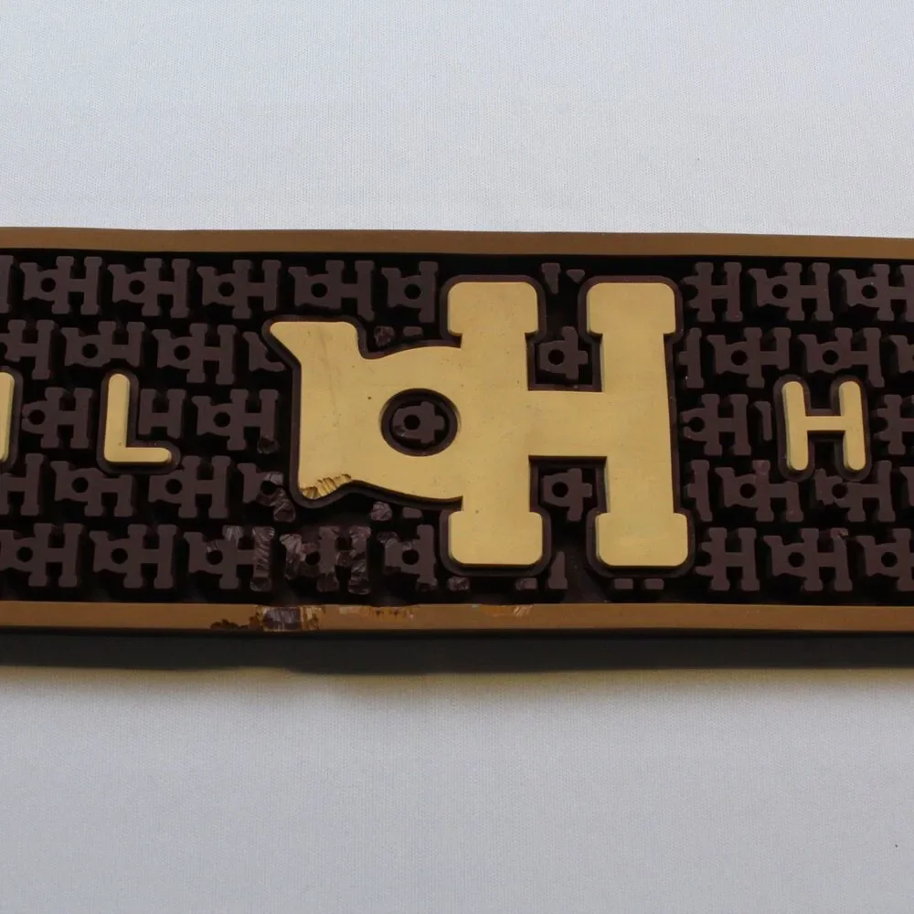 Basil Hayden Signature Waitstation Rubber Bar Rail Mat 24” Brown  USED condition